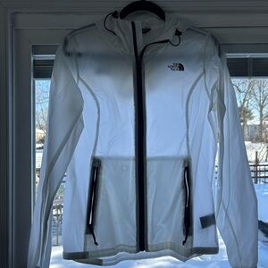 The North Face White and Black Zip-Up Jacket